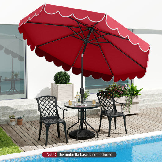 10 Feet Patio Umbrella Outdoor Market Umbrella with Crank Tilt Adjustment-Wine