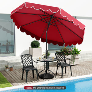 10 Feet Patio Umbrella Outdoor Market Umbrella with Crank Tilt Adjustment-Wine