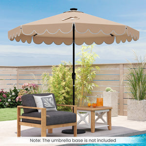 10 Feet Solar Patio Umbrella with 24 LED Lights-Beige