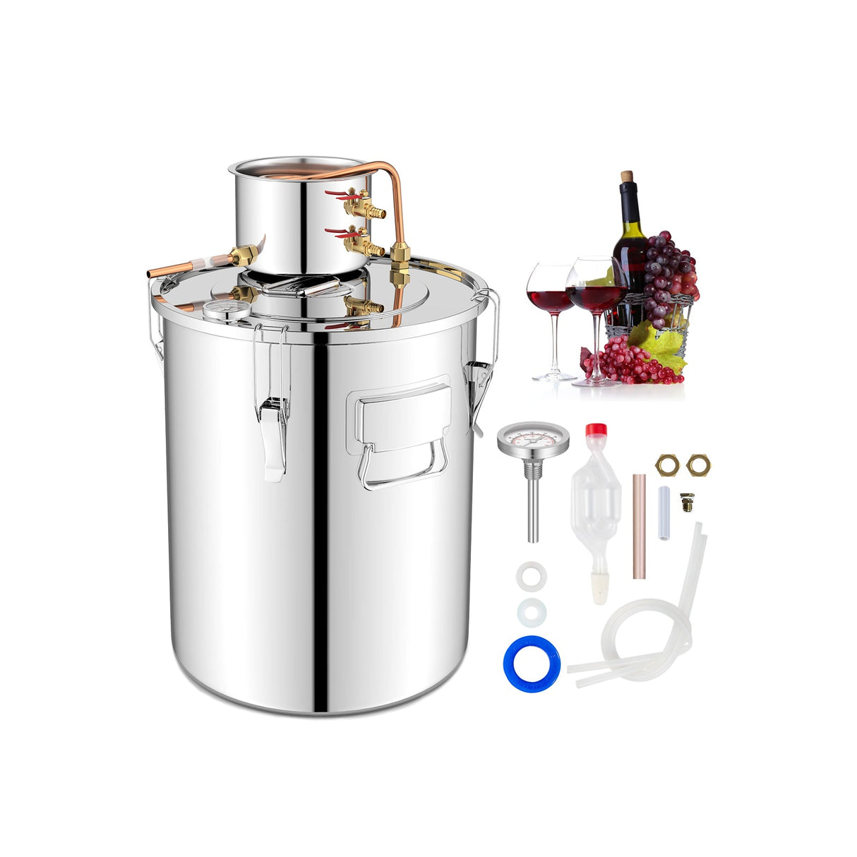 10 Gal 40 L Water Alcohol Distiller with 2 Stainless Steel Pots-10 Gal by DirectDeals