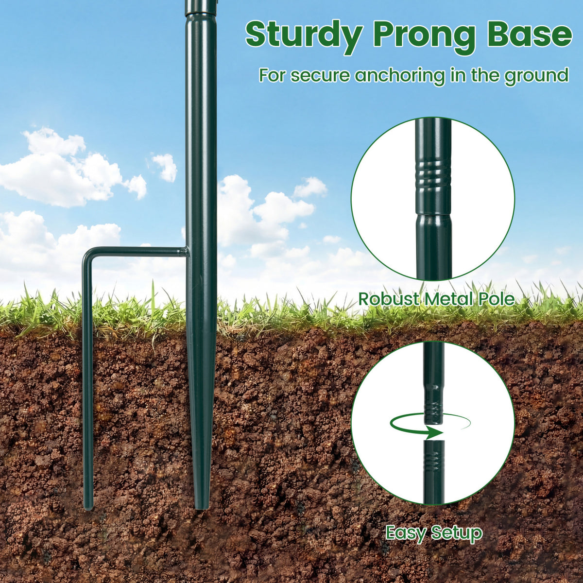 10 LBS Large Capacity Squirrel Proof Bird Feeder with Pole Mount and Baffle