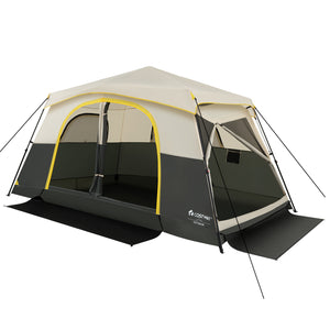 10 Person Instant Cabin Camping Tent with Rainfly 13 ft x 9 ft Portable Large Family Tent-Beige