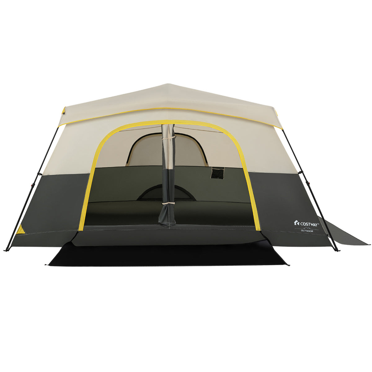 10 Person Instant Cabin Camping Tent with Rainfly 13 ft x 9 ft Portable Large Family Tent-Beige