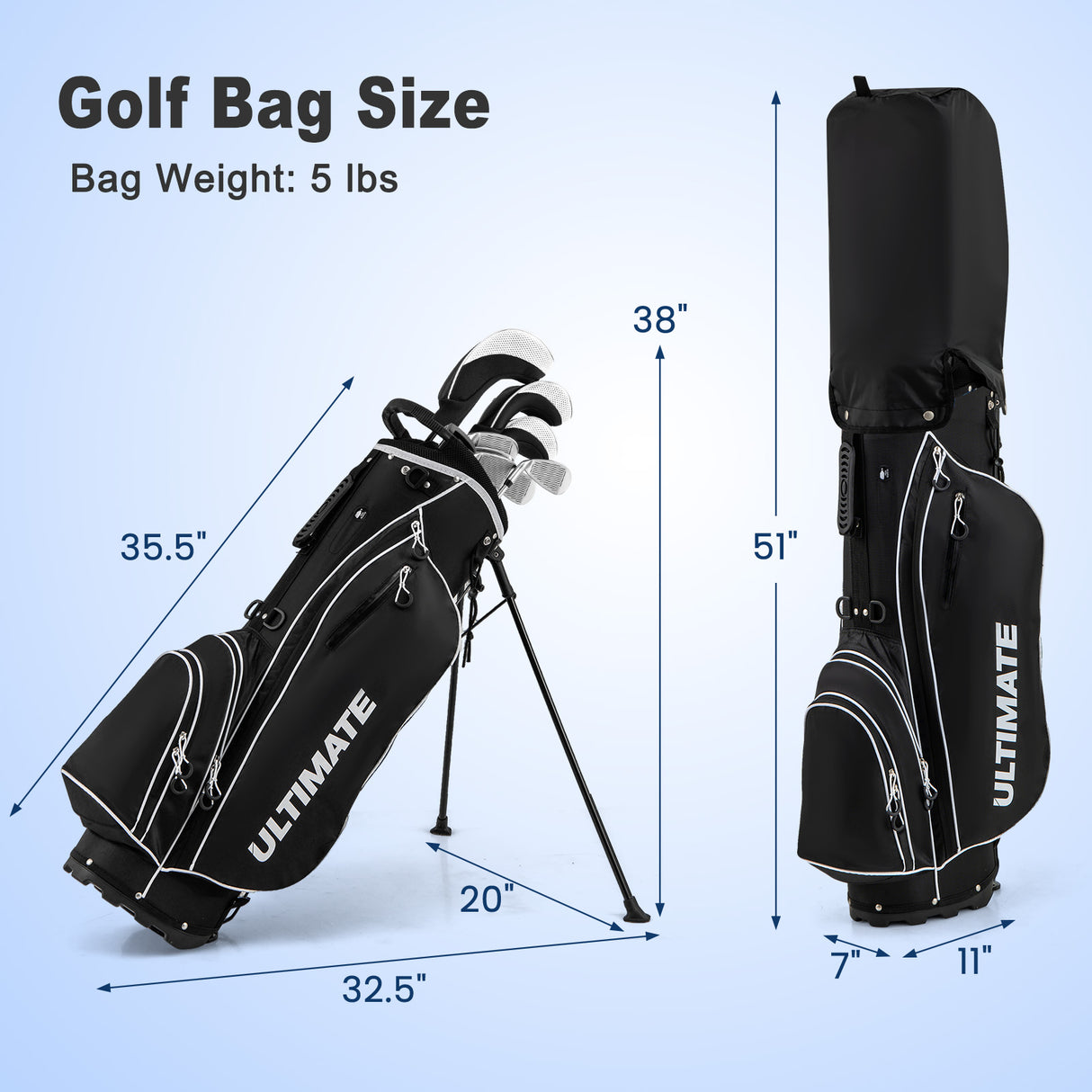 Men ™s Profile Complete Golf Club Package Set Includes 10 Pieces-Black