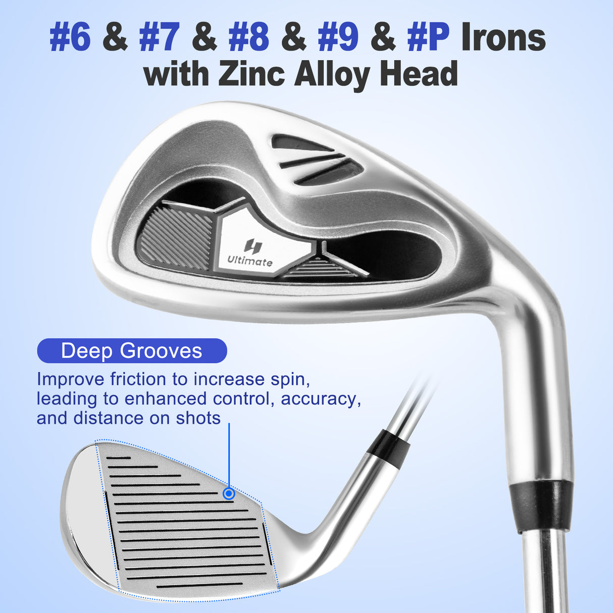 Men ™s Profile Complete Golf Club Package Set Includes 10 Pieces-Black