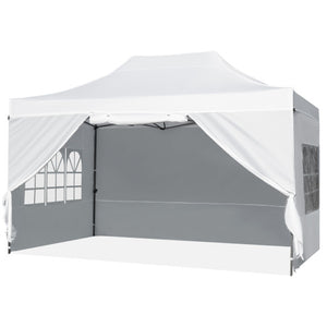 10 X 14 FT Pop up Canopy Tent Outdoor Patio Commercial Sunshade Shelter-White