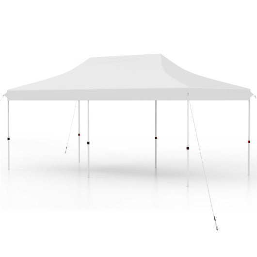 10 X 20 FT Pop up Canopy Tent Foldable Portable Outdoor Gazebo with Carry Bag-White