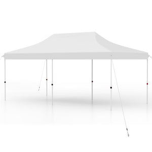 10 X 20 FT Pop up Canopy Tent Foldable Portable Outdoor Gazebo with Carry Bag-White