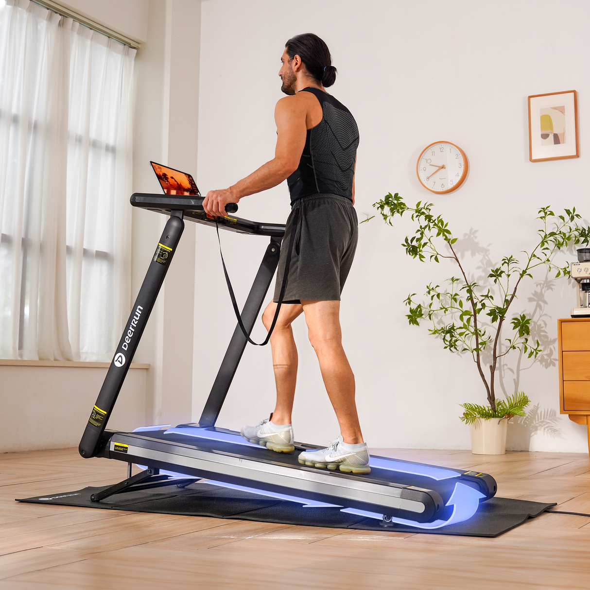 DeerRun X20 Treadmill with 15% Auto Incline Full Running Deck Treadmill | 400Lbs, 11.3Mph