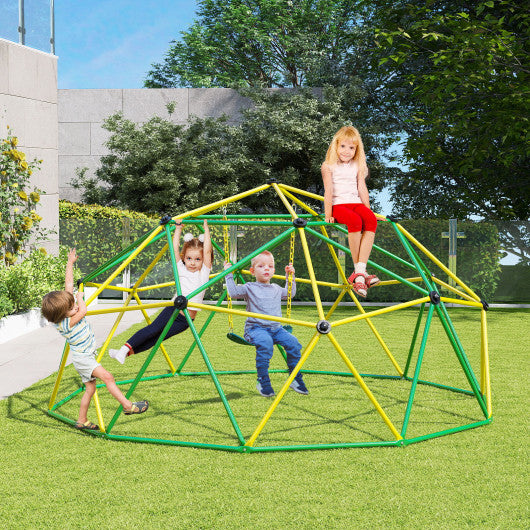 10 Feet Dome Climber with Swing and 800 Lbs Load Capacity-Green