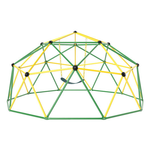 10 Feet Dome Climber with Swing and 800 Lbs Load Capacity-Green