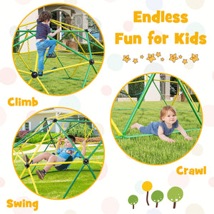 10 Feet Dome Climber with Swing and 800 Lbs Load Capacity-Green