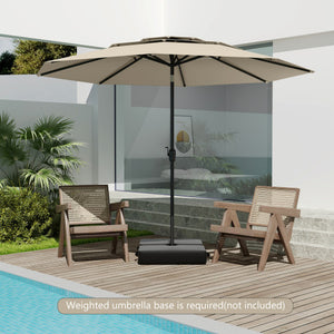 10 ft 3-tier Vented Patio Umbrella with Push Button Tilt-Beige