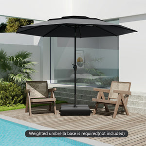10 ft 3-tier Vented Patio Umbrella with Push Button Tilt-Black