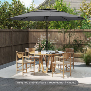 10 ft 3-tier Vented Patio Umbrella with Push Button Tilt-Gray by DirectDeals