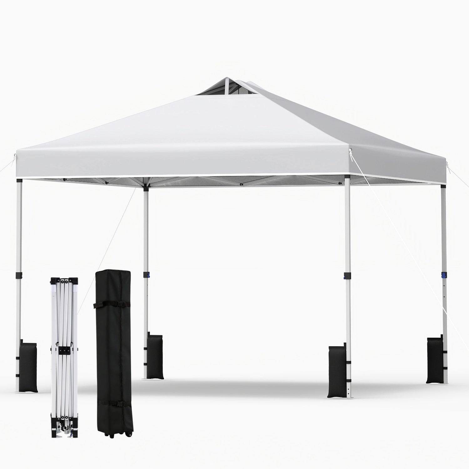 10 x 10 Feet Outdoor Commercial Pop up Canopy Tent-White