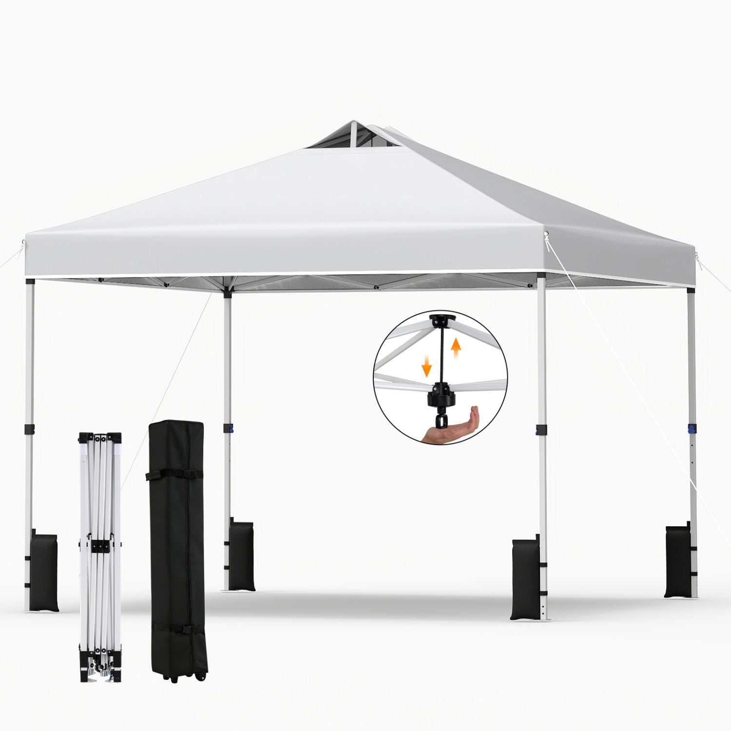 10 x 10 Feet Outdoor Commercial Pop up Canopy Tent-White