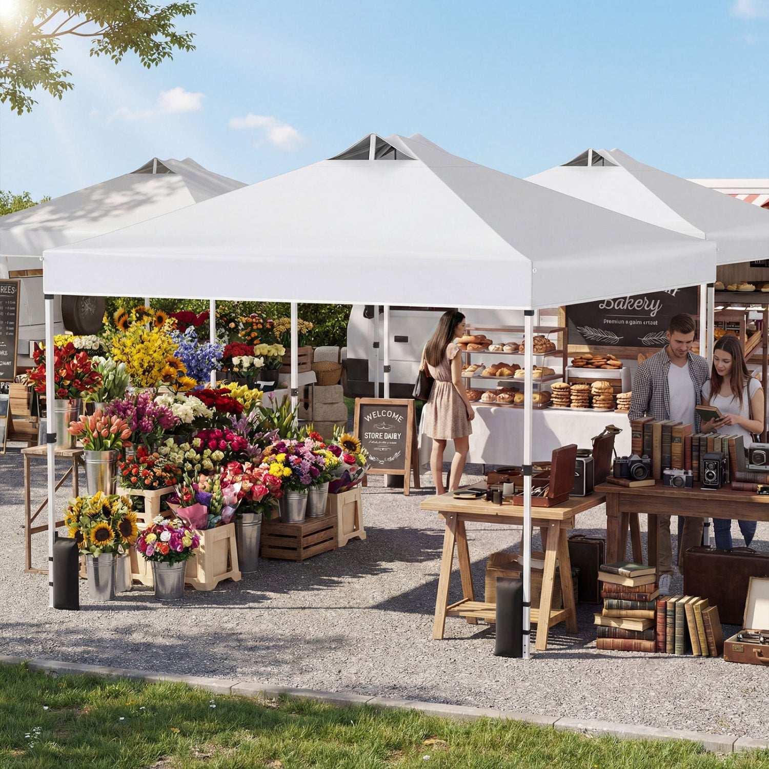 10 x 10 Feet Outdoor Commercial Pop up Canopy Tent-White
