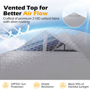 10 x 10 Feet Outdoor Commercial Pop up Canopy Tent-White