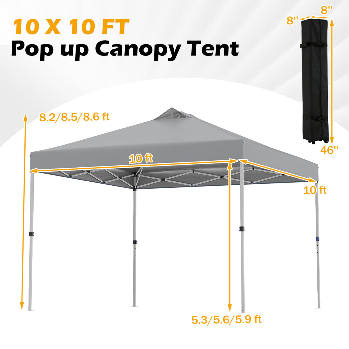 10 x 10 Feet Outdoor Commercial Pop up Canopy Tent-White