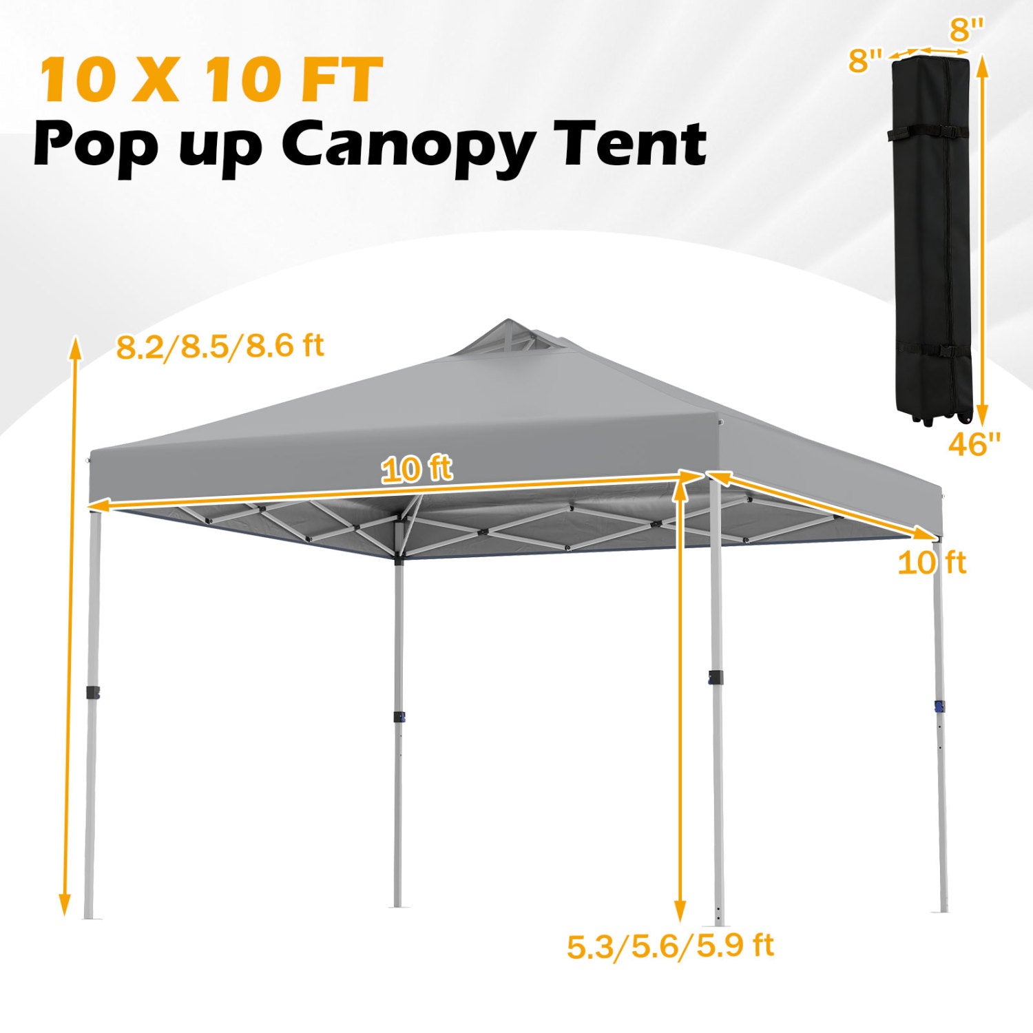 10 x 10 Feet Outdoor Commercial Pop up Canopy Tent-White