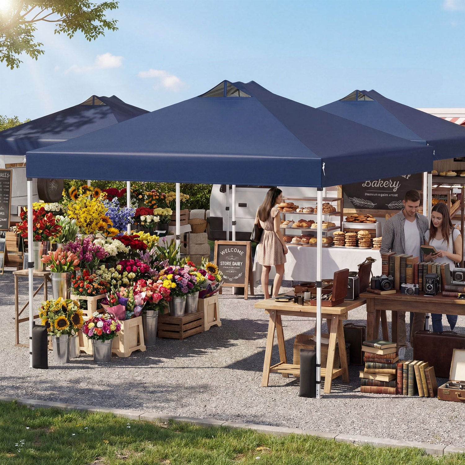 10 x 10 Feet Outdoor Commercial Pop up Canopy Tent-White