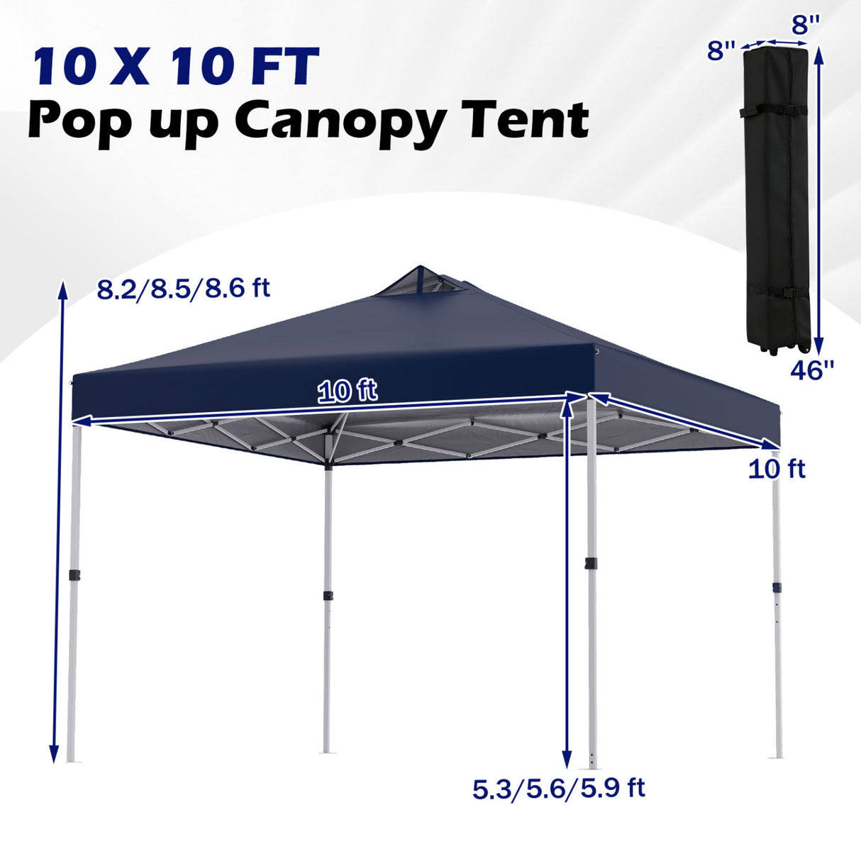 10 x 10 Feet Outdoor Commercial Pop up Canopy Tent-White