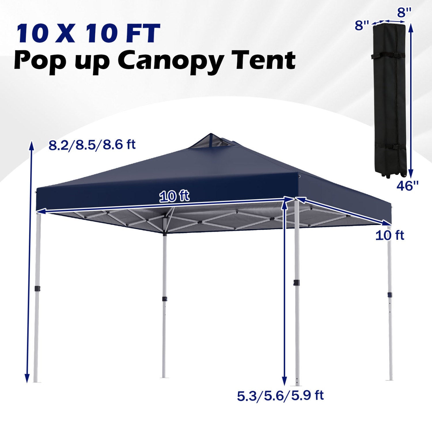 10 x 10 Feet Outdoor Commercial Pop up Canopy Tent-White