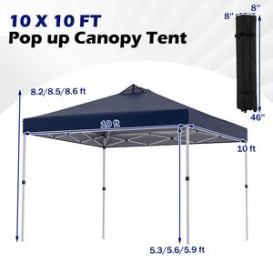 10 x 10 Feet Outdoor Commercial Pop up Canopy Tent-White