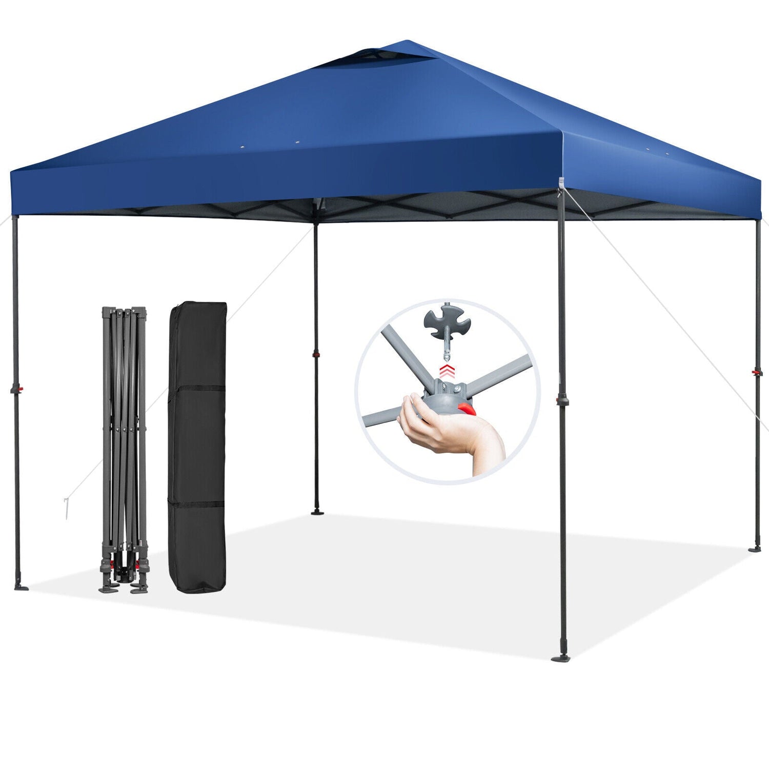 10 x 10 Feet Foldable Outdoor Instant Pop-up Canopy with Carry Bag-Blue by DirectDeals