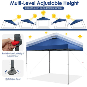 10 x 10 Feet Foldable Outdoor Instant Pop-up Canopy with Carry Bag-Blue by DirectDeals