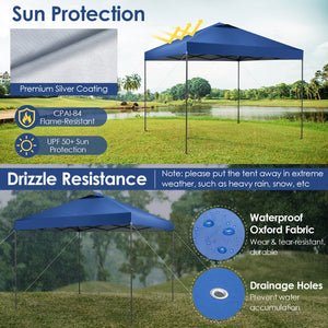 10 x 10 Feet Foldable Outdoor Instant Pop-up Canopy with Carry Bag-Blue by DirectDeals