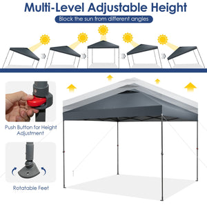 10 x 10 Feet Foldable Outdoor Instant Pop-up Canopy with Carry Bag-Gray by DirectDeals