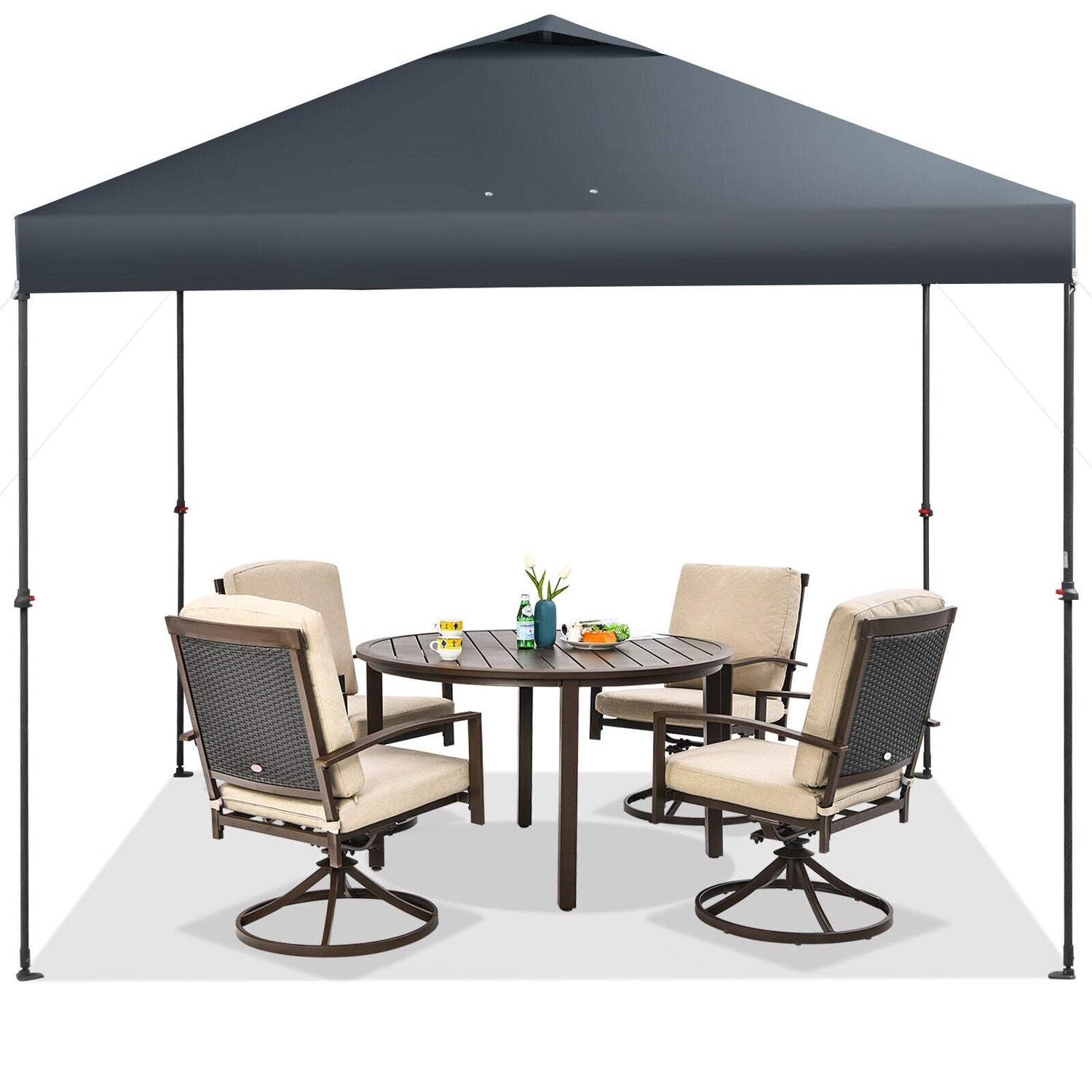 10 x 10 Feet Foldable Outdoor Instant Pop-up Canopy with Carry Bag-Gray by DirectDeals