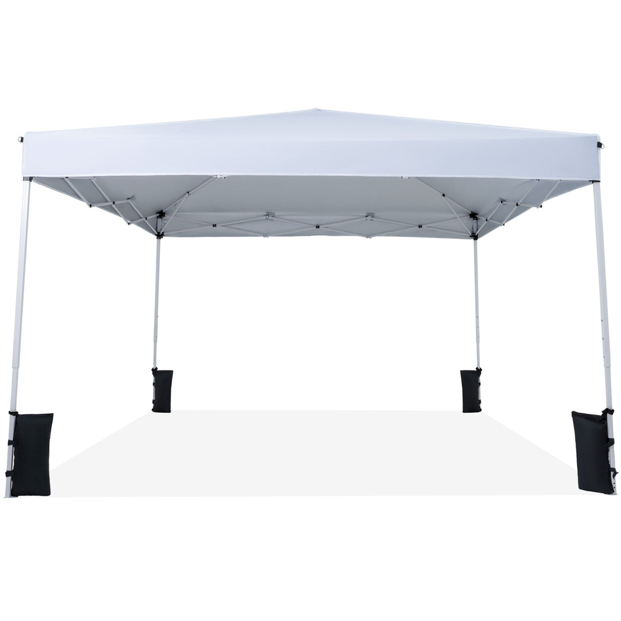 10 x 10 Feet Pop up Canopy Tent with Carrying Bag and 4 Sandbags-White