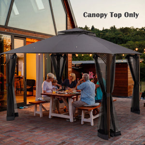 10 x 12 Feet Gazebo Replacement Top with Air Vent and Drainage Holes-Gray