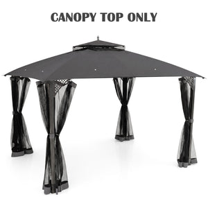 10 x 12 Feet Gazebo Replacement Top with Air Vent and Drainage Holes-Gray