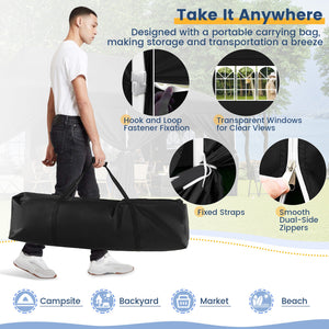 10 x 20 FT Pop up Canopy with 6 Sidewalls and Windows and Carrying Bag for Party Wedding Picnic-Black by DirectDeals