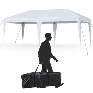 10 x 20 FT Pop up Canopy Tent with Carry Bag for Party BBQ-White