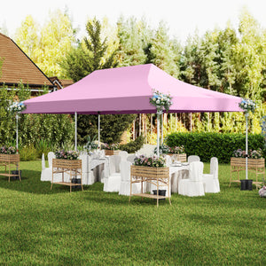 10 x 20 Feet Pop up Canopy with 6 Sidewalls Windows and Carrying Bag-Pink