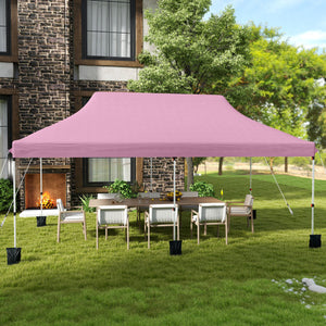 10 X 20 FT Pop up Canopy Tent Foldable Portable Outdoor Gazebo with Carry Bag-Pink