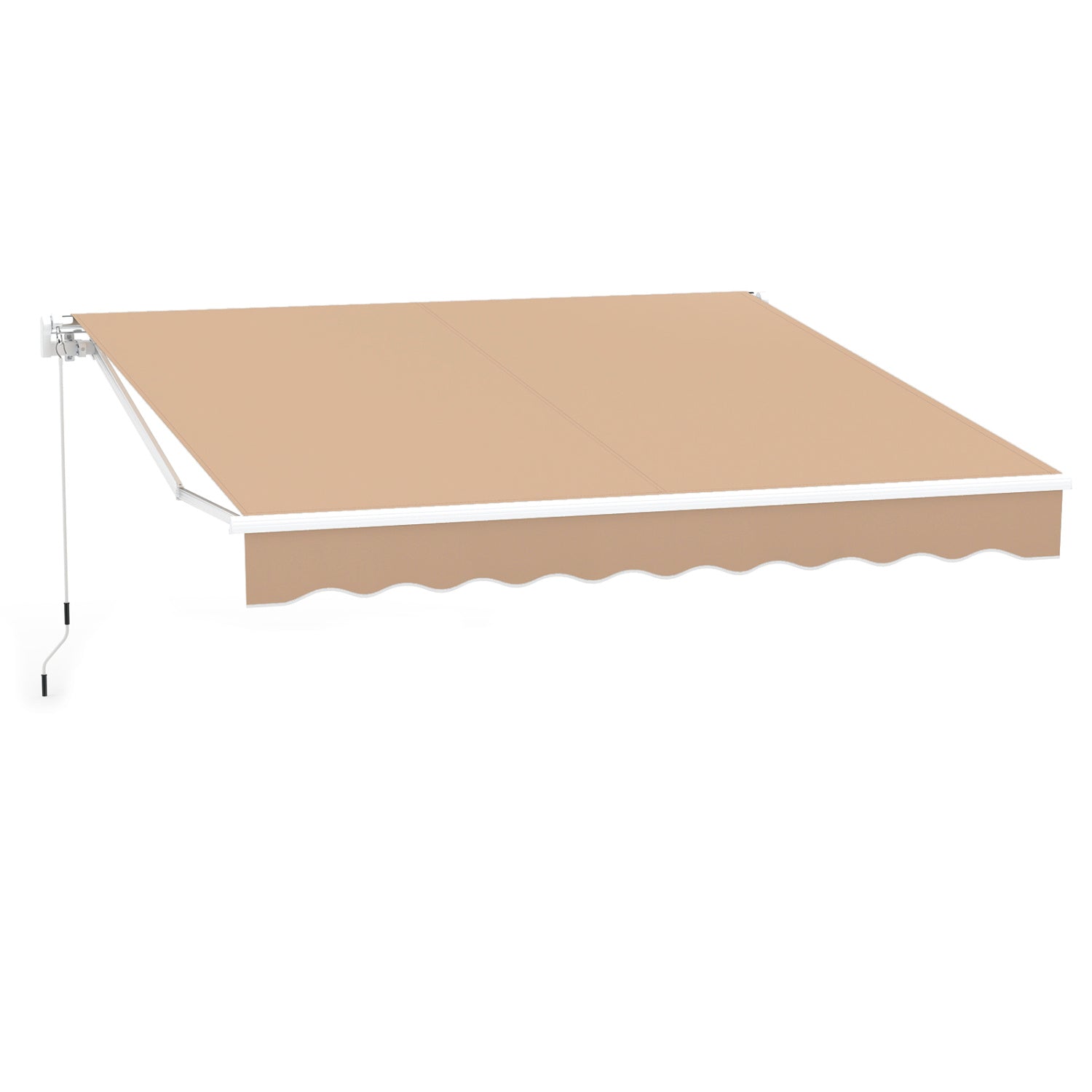 10 x 8.2 Feet Retractable Awning with Easy Opening Manual Crank Handle-Brown
