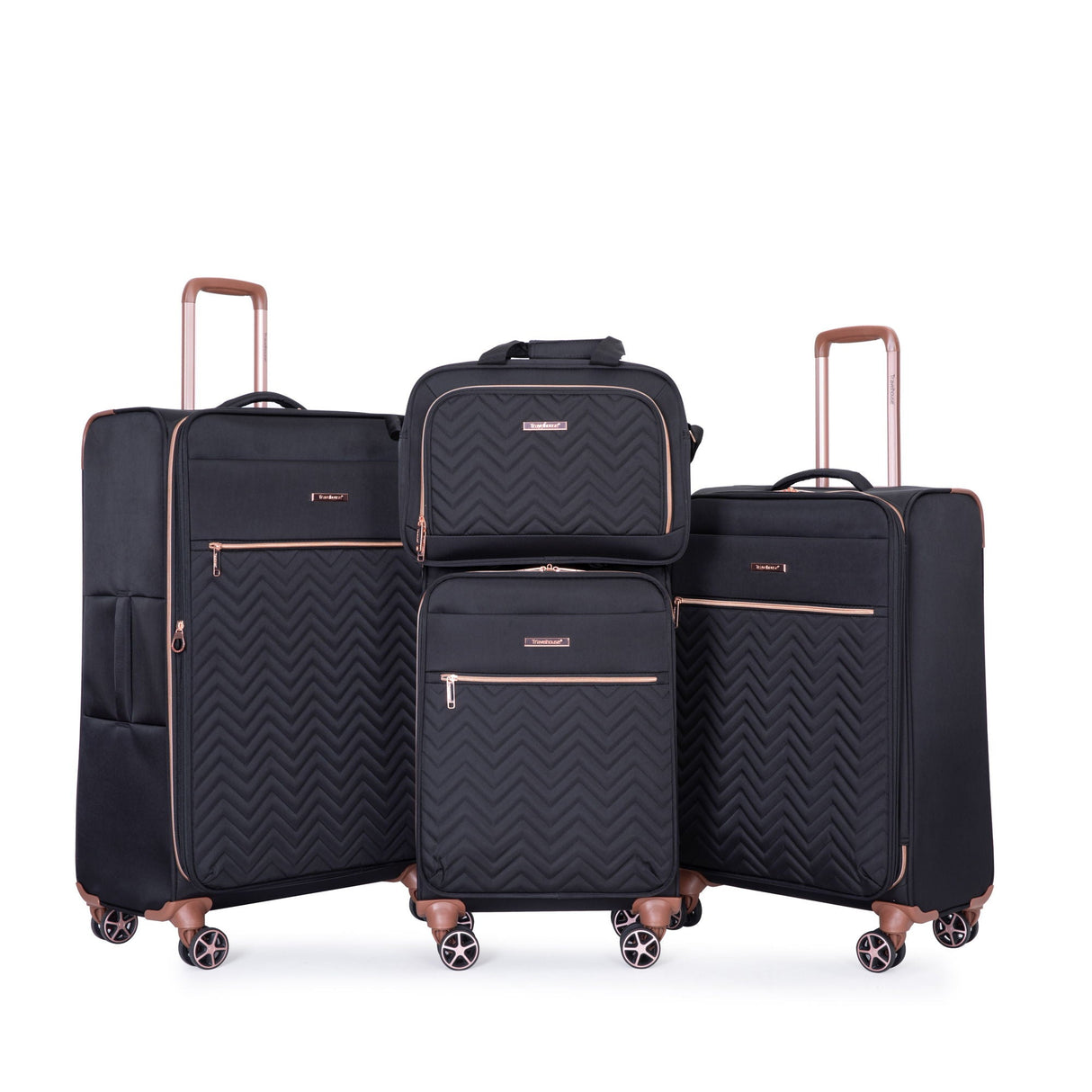 4 Piece Set, Softshell Suitcase Spinner Wheels Terylene Luggage Sets by Couch.com