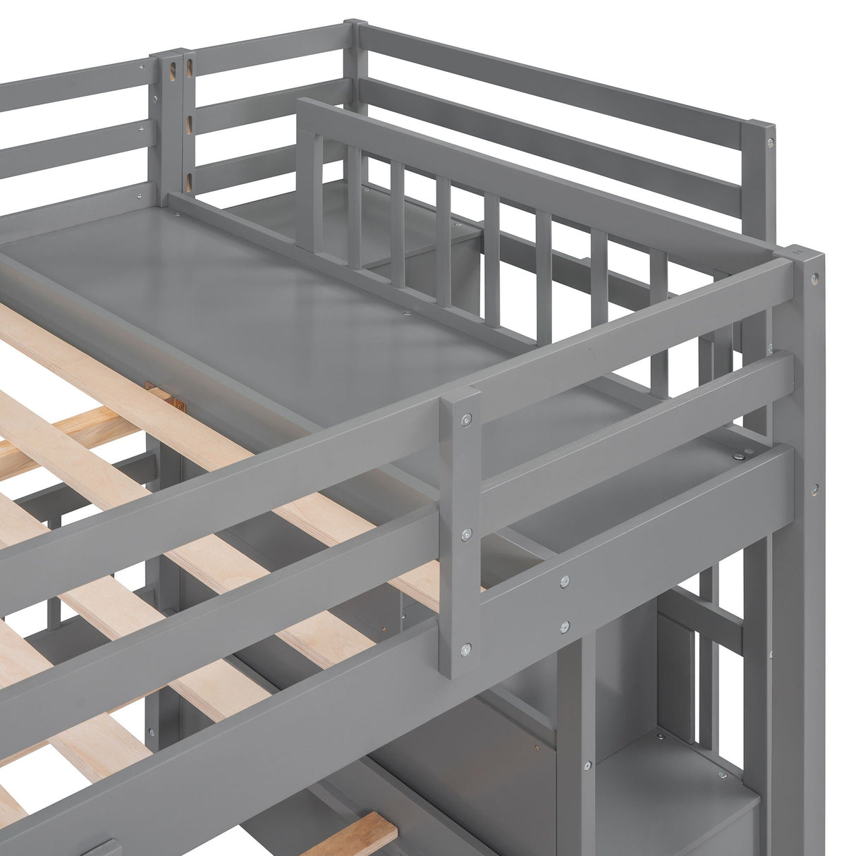 Multifunctional Triple Bunk Bed With Drawers And Guardrails by Couch.com