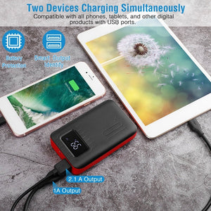 10000mAh Portable Power Bank Dual USB Charge Ports with LCD Display by DirectDeals