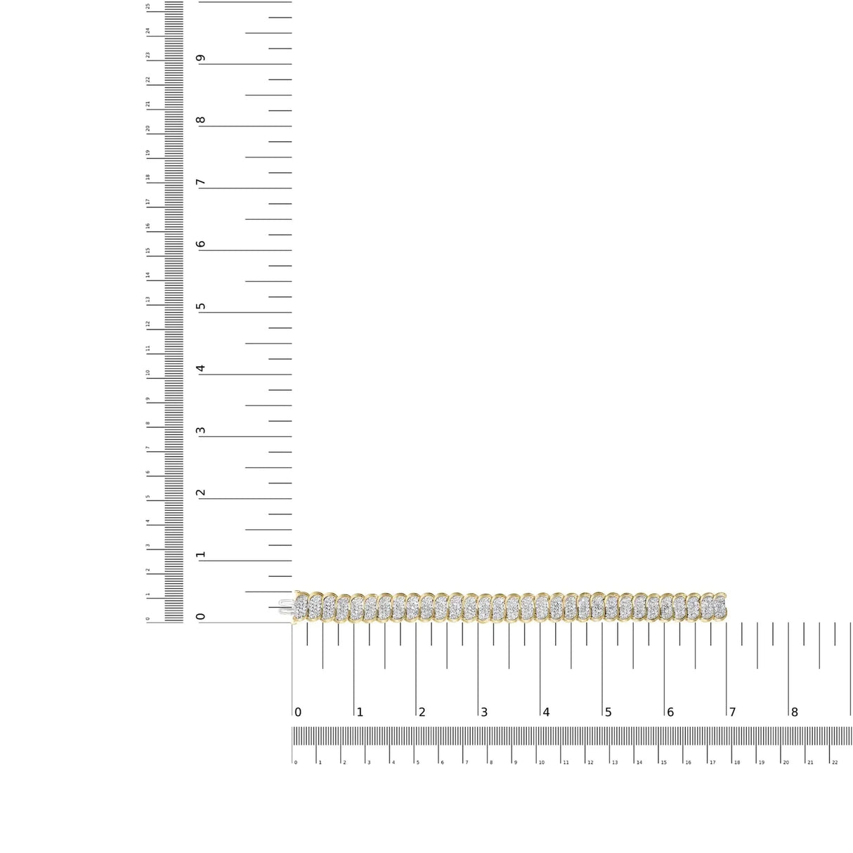 10k Yellow Gold 5.00 Cttw Diamond Oval Banded Link Bracelet (I-J Color, I1-I2 Clarity) - 7" Inches