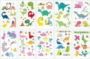 10pcs Dinosaur Sticker Temporary Tatoo Waterproof Colorful Elegant Children Tattoos