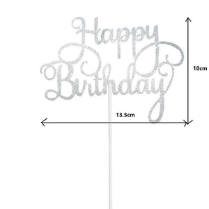 10pcs Glitter Happy Birthday Cake Topper Happy Birthday Cake Topper Happy Birthday Cupcake Topper Glitter Gold Decoration Bling Sparkle Decoration Sign Happy Birthday Cake Topper Girl Birthday Dessert Decor