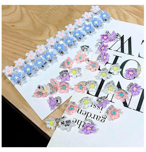 10pcs Small Flower Buckle Hair Clips Hairpins for Women Girls Fashion Hair Styles Holder Hair Pins Claws Wedding Hair Accessories for Brides and Bridesmaids