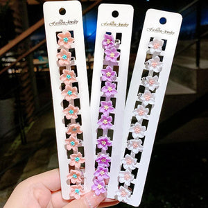 10pcs Small Flower Buckle Hair Clips Hairpins for Women Girls Fashion Hair Styles Holder Hair Pins Claws Wedding Hair Accessories for Brides and Bridesmaids